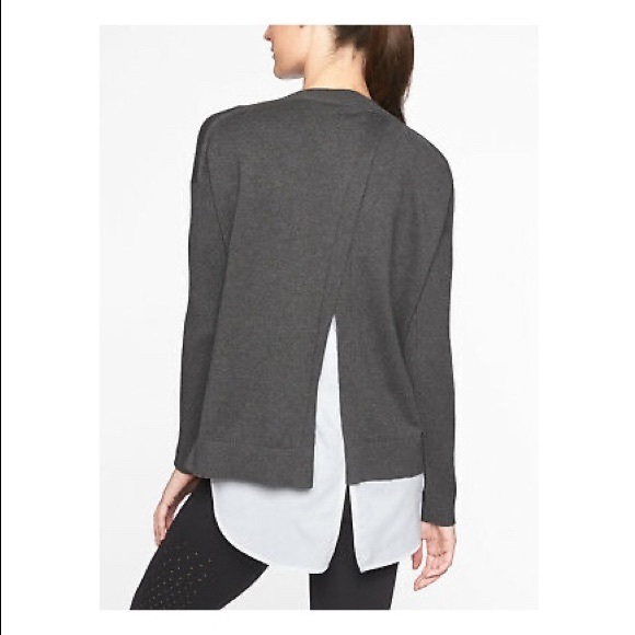 Athleta Crossback Sweater Charcoal Heather (XS) - Picture 6 of 6